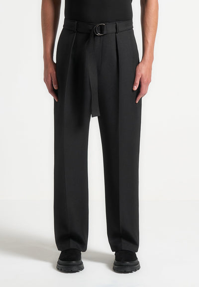 relaxed-fit-textured-belted-tailored-trousers-black