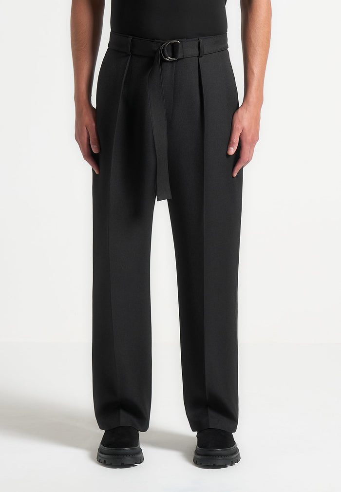 relaxed-fit-textured-belted-tailored-trousers-black