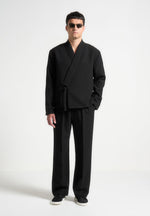 relaxed-fit-textured-twin-pleat-trousers-black