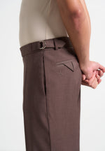 regular-fit-twill-pleated-tailored-trousers-brown
