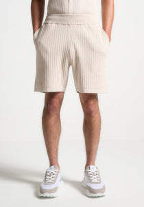 Ribbed Knit Shorts - Cream