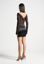 satin-and-lace-mini-dress-black