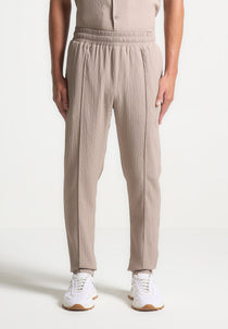 Seersucker Tapered Pants - Taupe