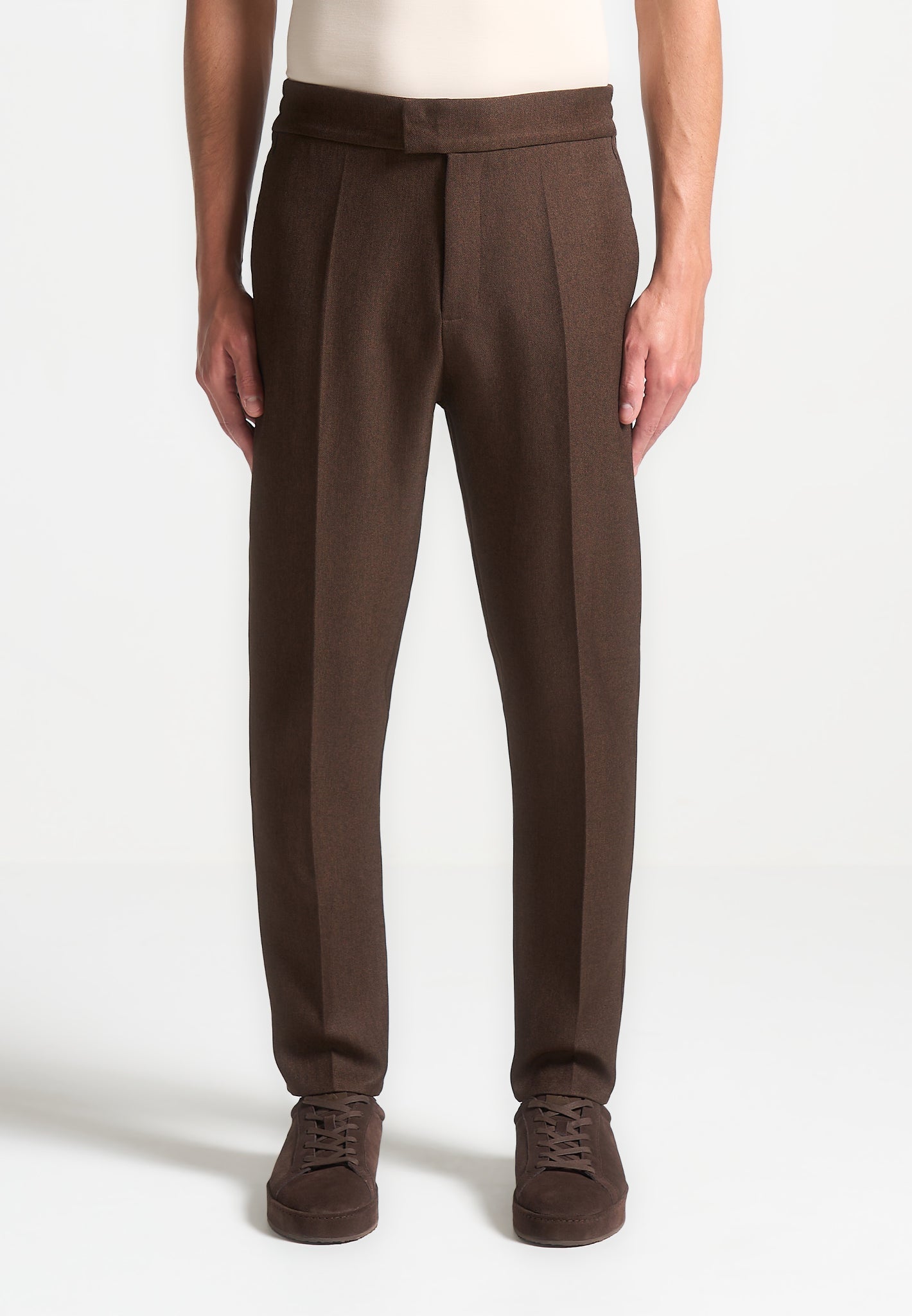 slim-fit-pleated-trousers-brown