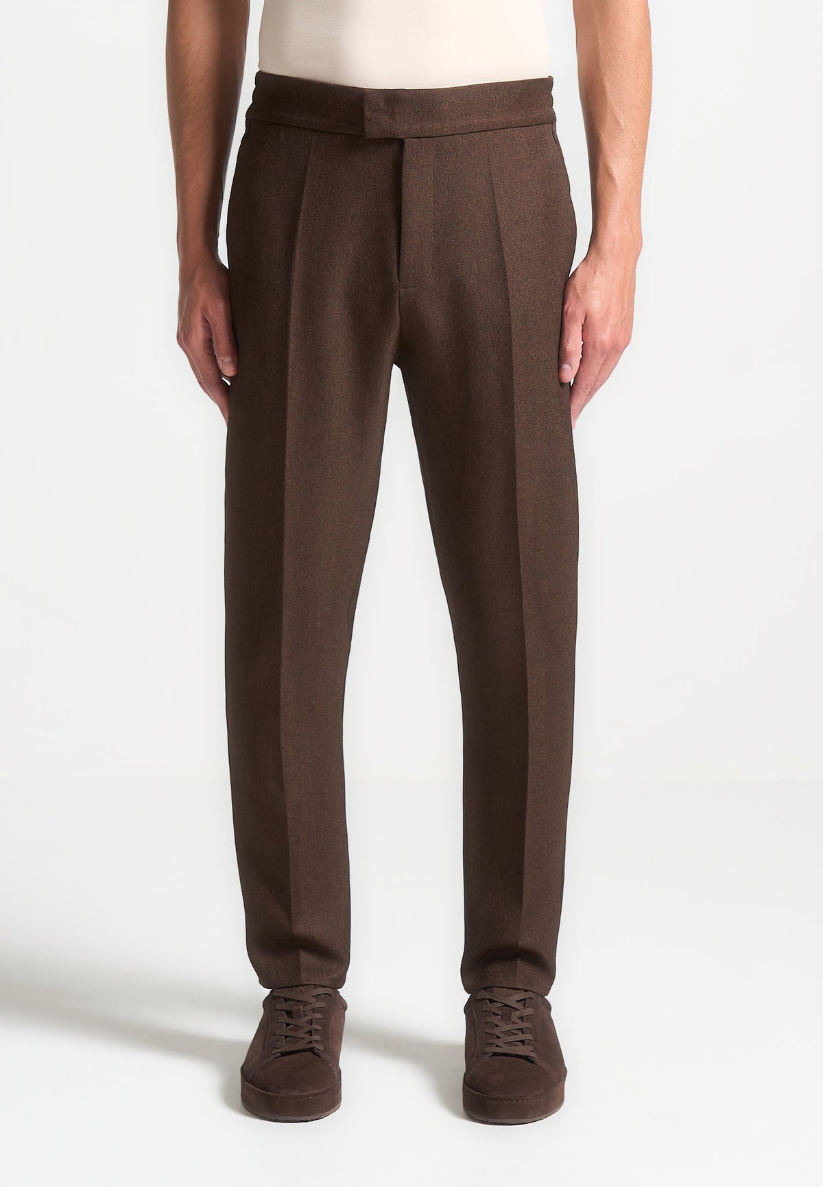 Claude - Slim Fit Tailored Pants - Brown