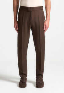 Claude - Slim Fit Tailored Pants - Brown