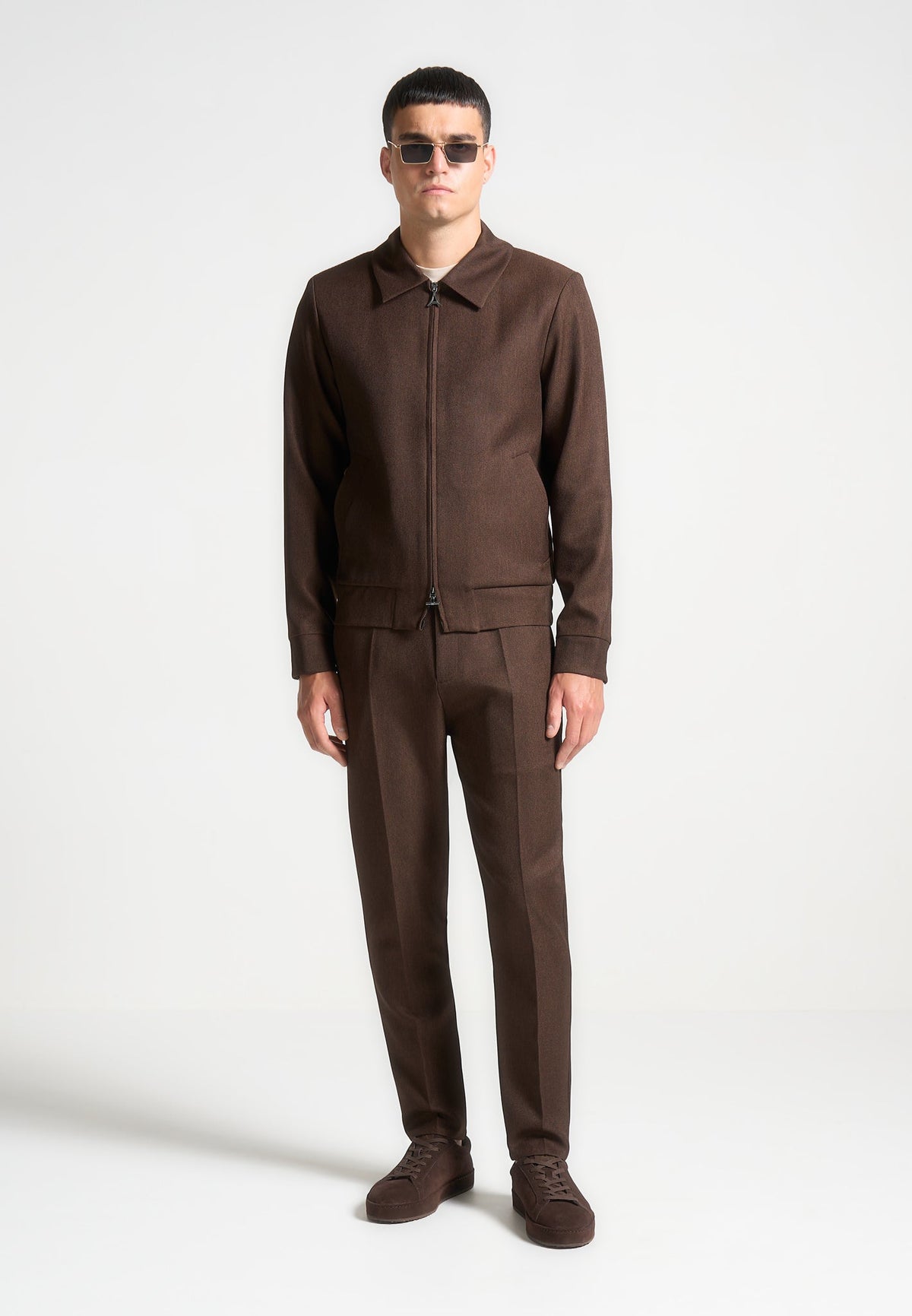 Claude - Slim Fit Tailored Pants - Brown