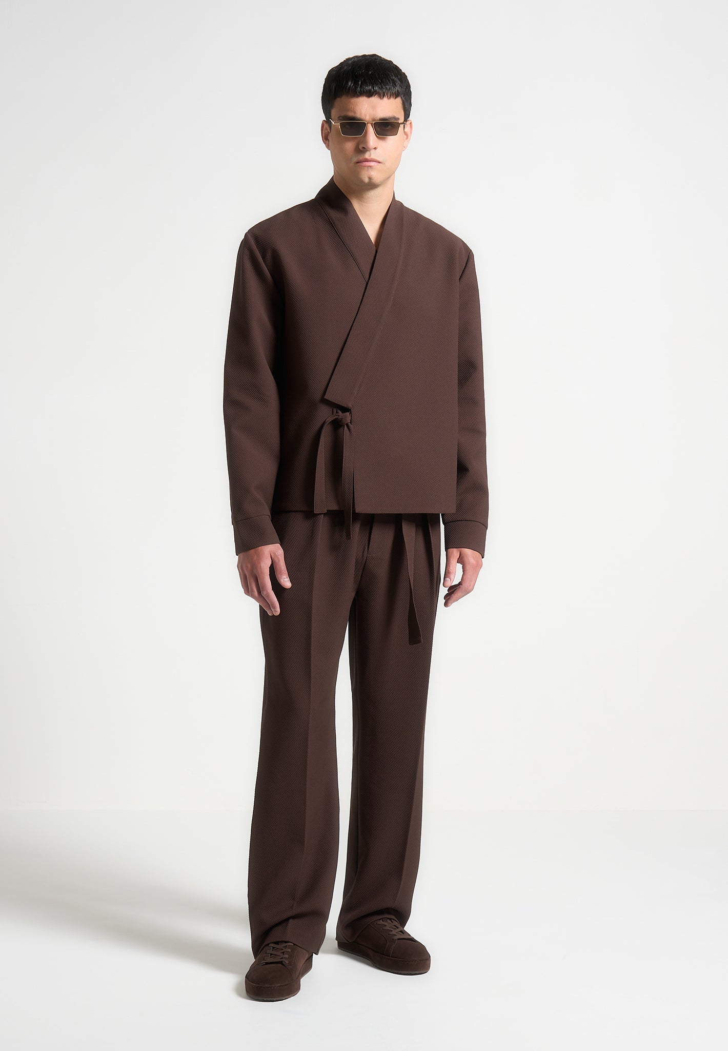 textured-kimono-wrap-jacket-brown 