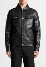 vegan-leather-contrast-stitch-jacket-black