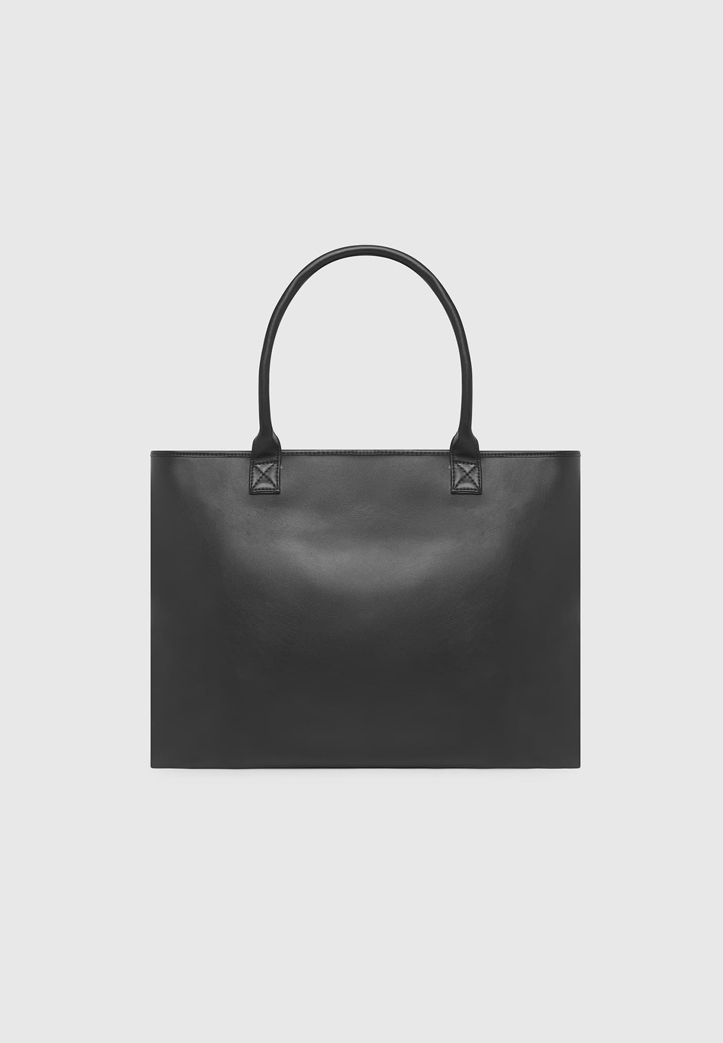 Black vegan leather tote bag hot sale