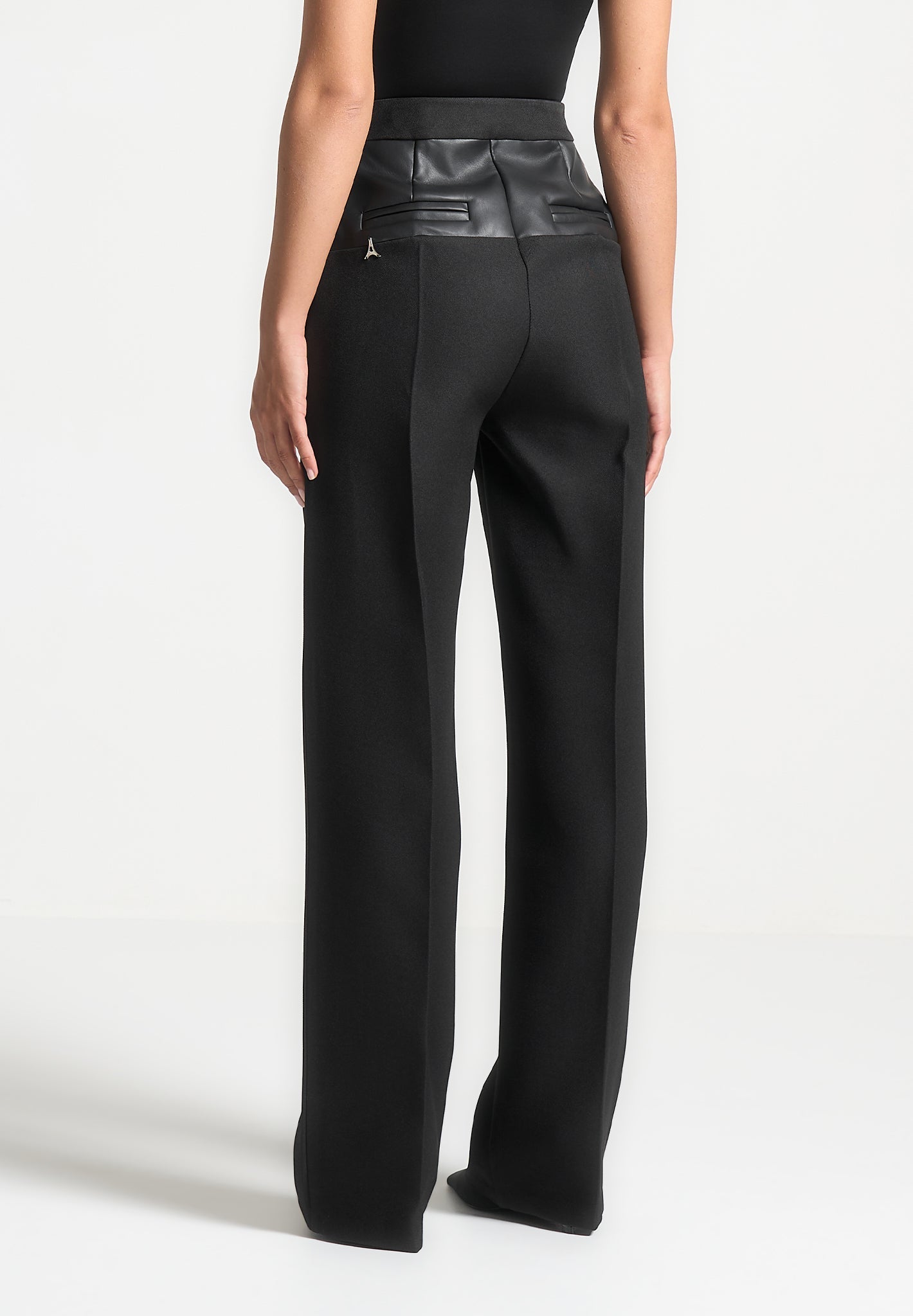 vegan-leather-panel-tailored-trousers-black