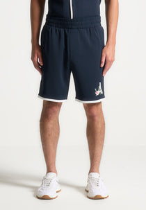 Timo - Velvet Eiffel Shorts  - Navy/White